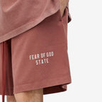 Fear of God Essentials Heavy Jersey Soccer Shorts Crimson