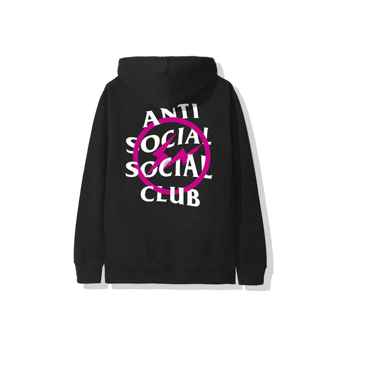 Anti Social Social Club x Fragment Pink Bolt Hoodie Black ADONIO