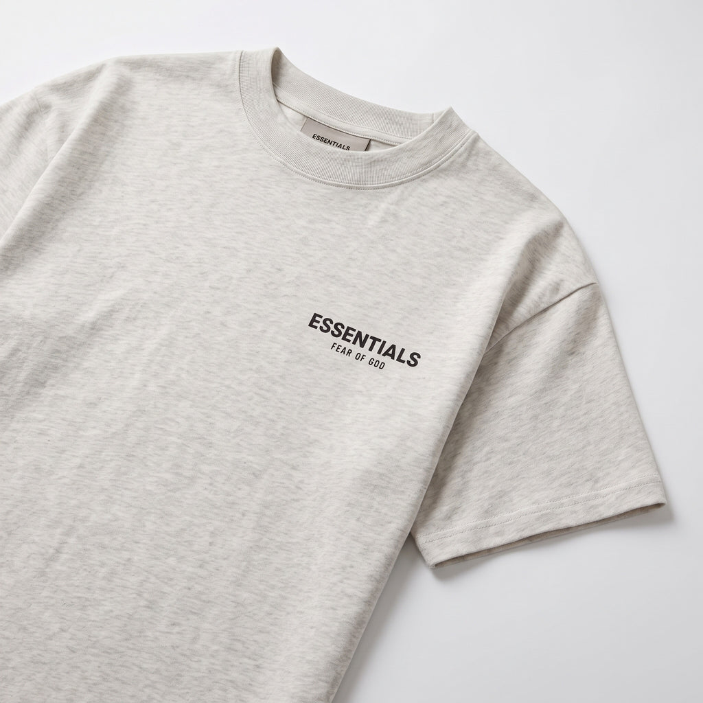 tričko Fear of God Essentials S22 T-shirt Light Oatmeal ADONIO