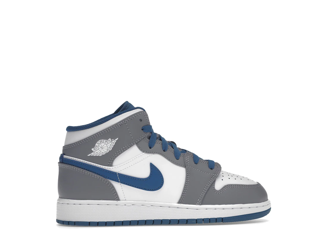 Air Jordan 1 Mid True Blue Cement (GS)