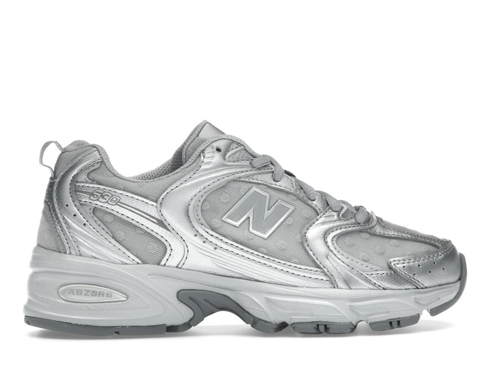 New Balance 530 Silver Metallic Raincloud Polka Dots