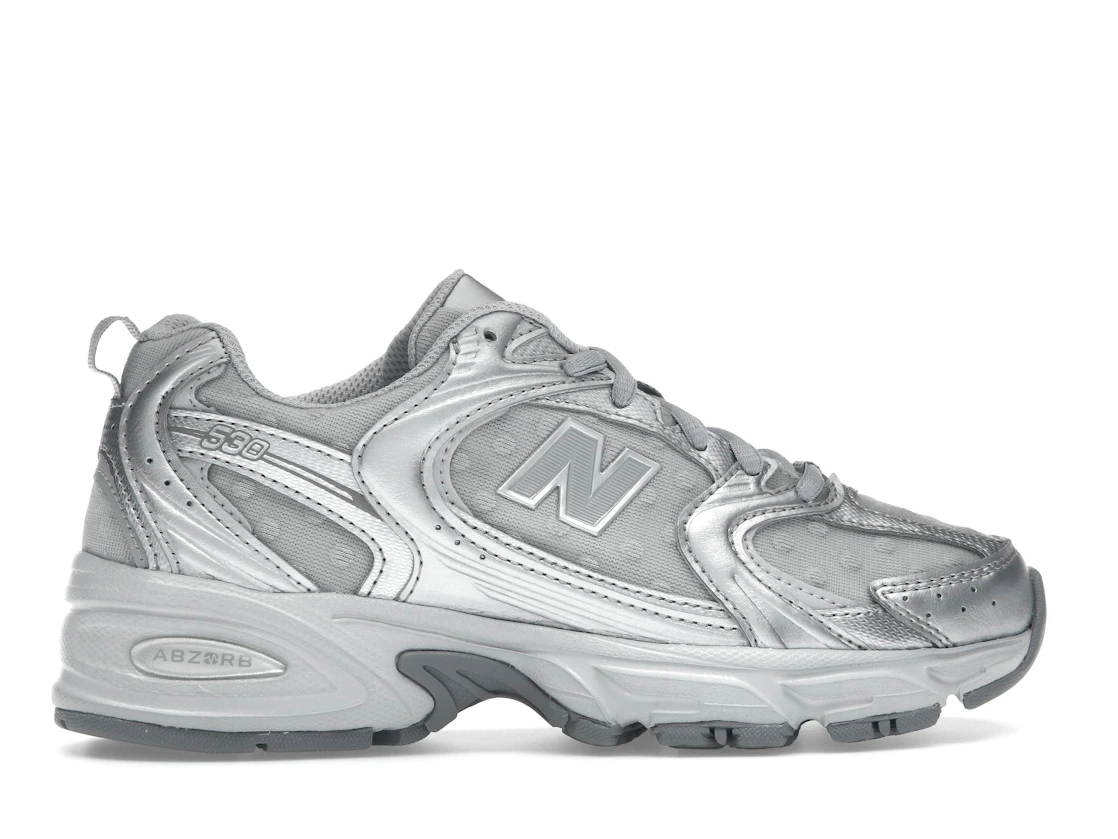 New Balance 530 Silver Metallic Raincloud Polka Dots