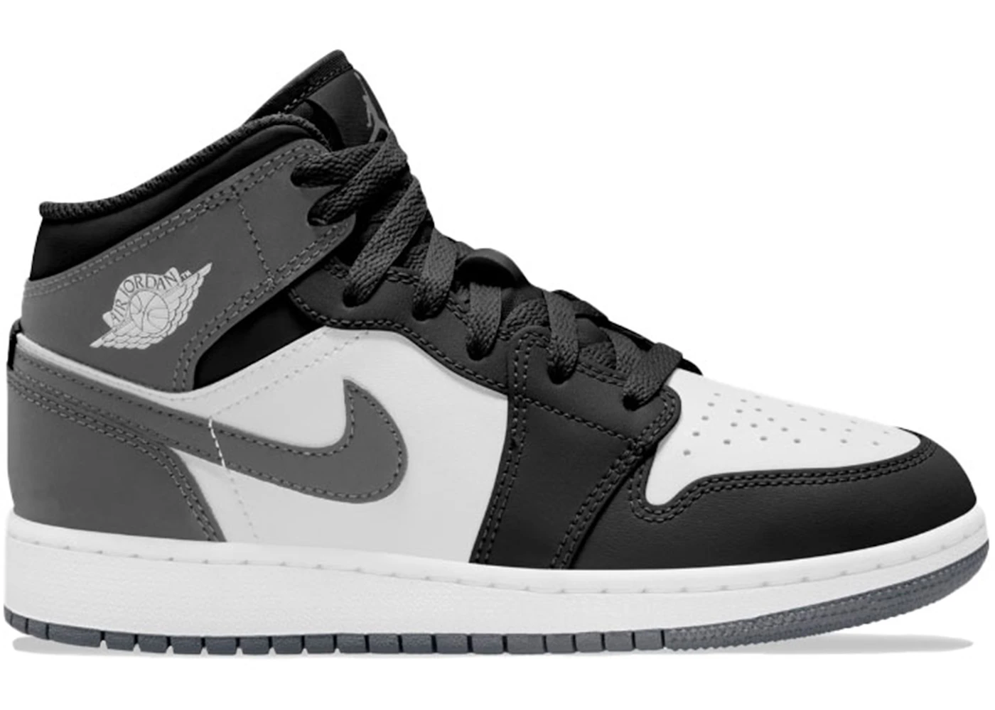 Jordan 1 Mid Black White Iron Grey (GS)