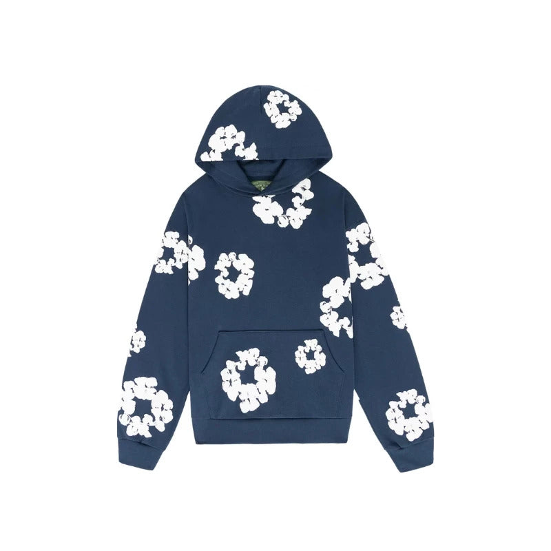 Denim Tears Cotton Wreath Hoodie Navy/White