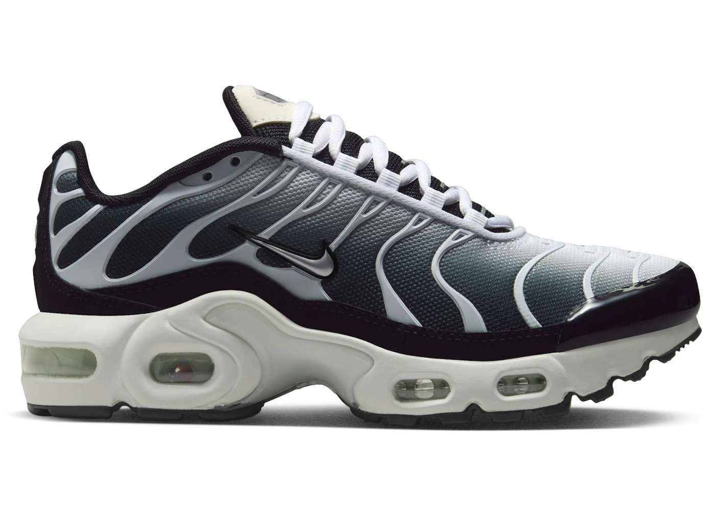 Nike Air Max Plus Black White Sail Metallic Cool Grey (GS)
