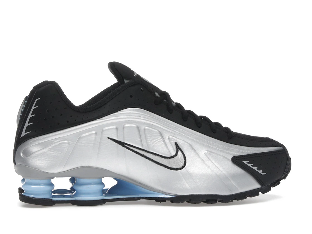 Nike Shox R4 Metallic Silver Black Psychic Blue
