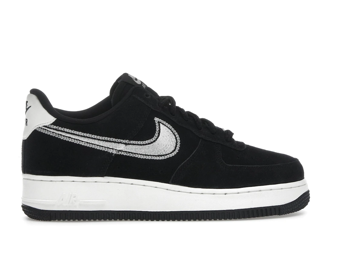 Nike Air Force 1 Low '07 LV8 Black Sail Embroidered Swoosh
