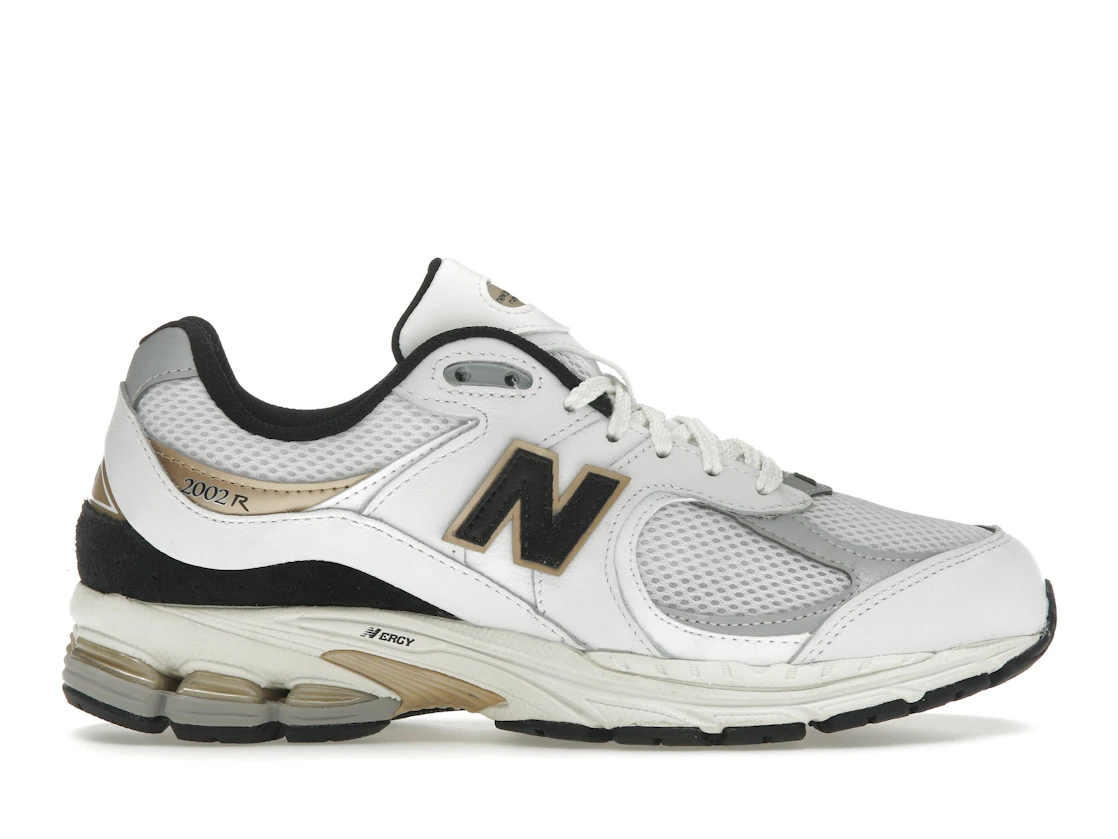 New Balance 2002R White Black Gold Metallic