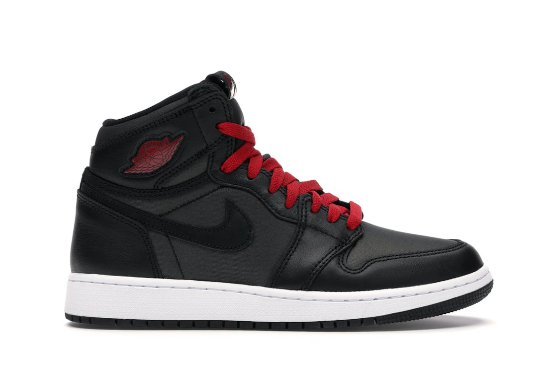 Jordan 1 Retro High Black Satin Gym Red Black (GS)