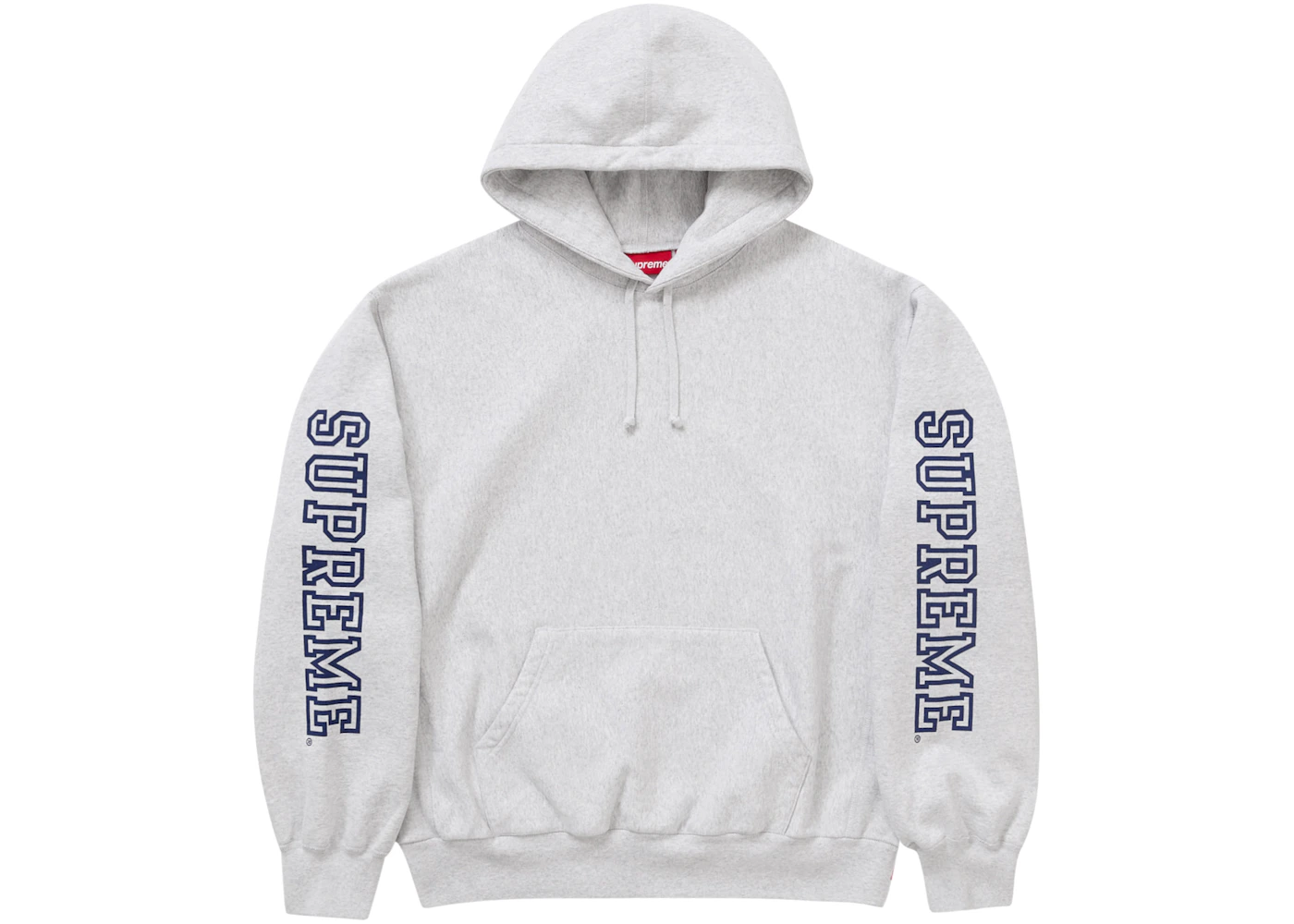 Supreme Collegiate Sleeve Hooded Sweatshirt Ash Grey