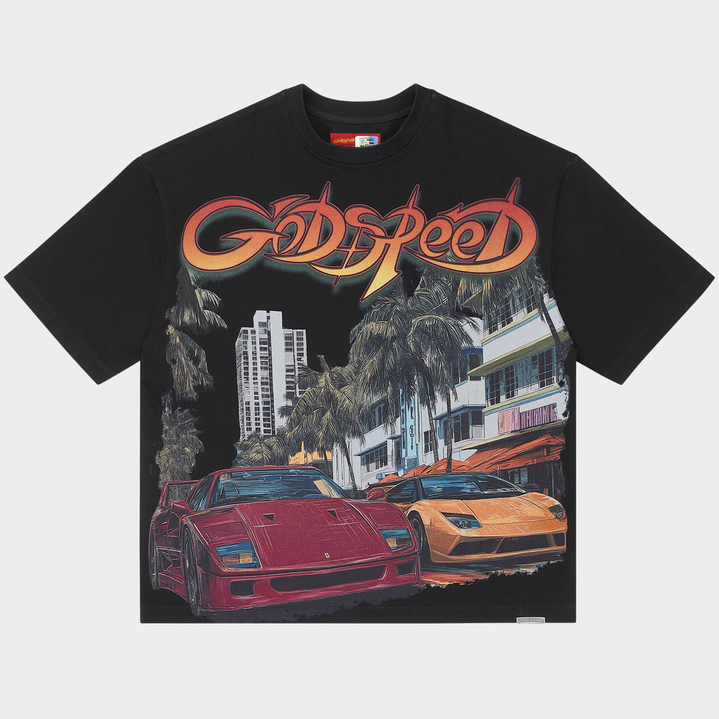 tričko Godspeed South Beach Drive Miami Superrun Tee Black INS-73D2674F0A ADONIO
