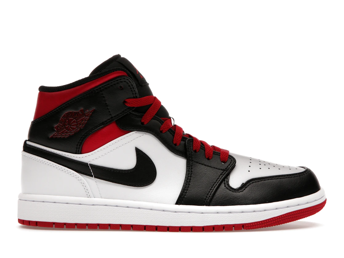 Jordan 1 Mid Black Toe White Gym Red