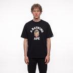 tričko BAPE Check College T-Shirt Black/Beige ADONIO