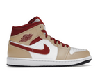 Air Jordan 1 Mid Beige White Red