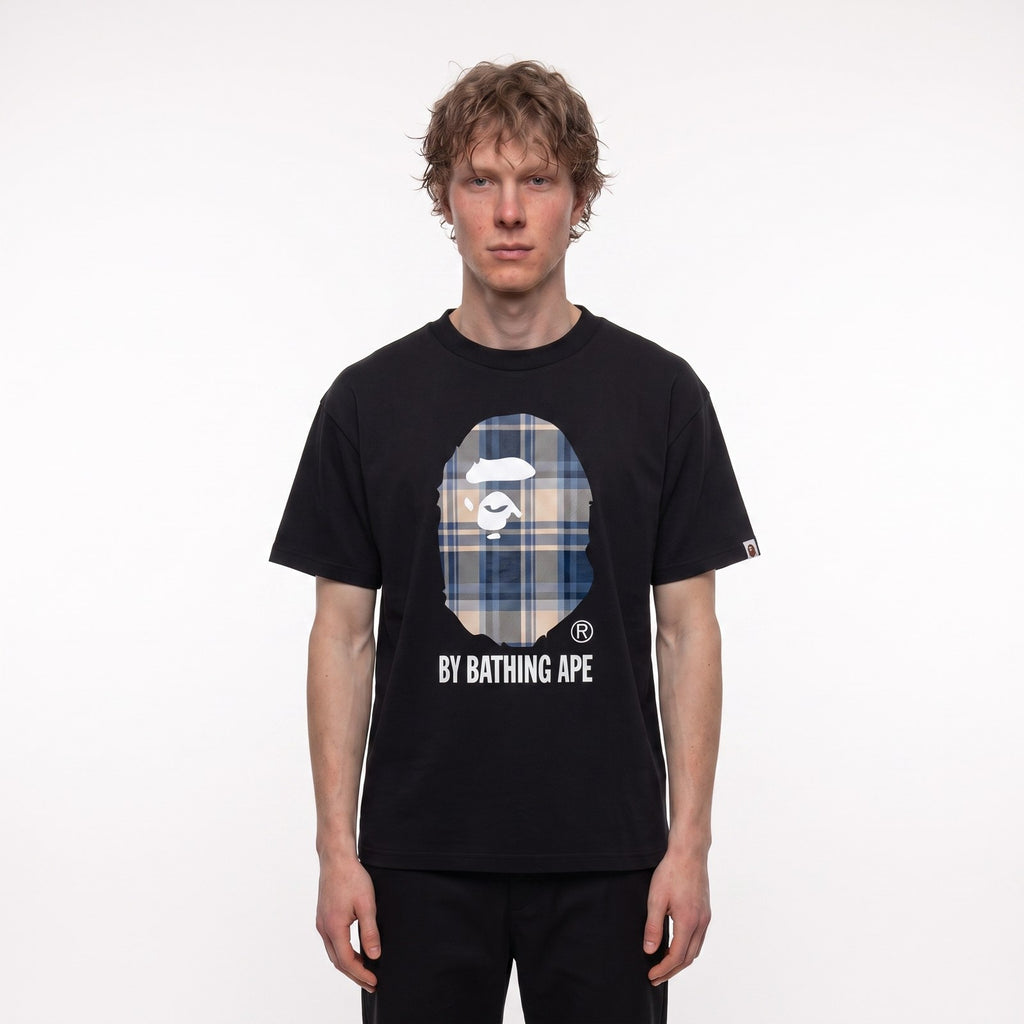 tričko BAPE Check By Bathing Ape T-Shirt Black FW25 1L80-110-022 ADONIO