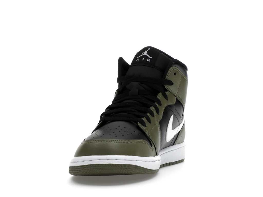 Air Jordan 1 Mid Black White Olive