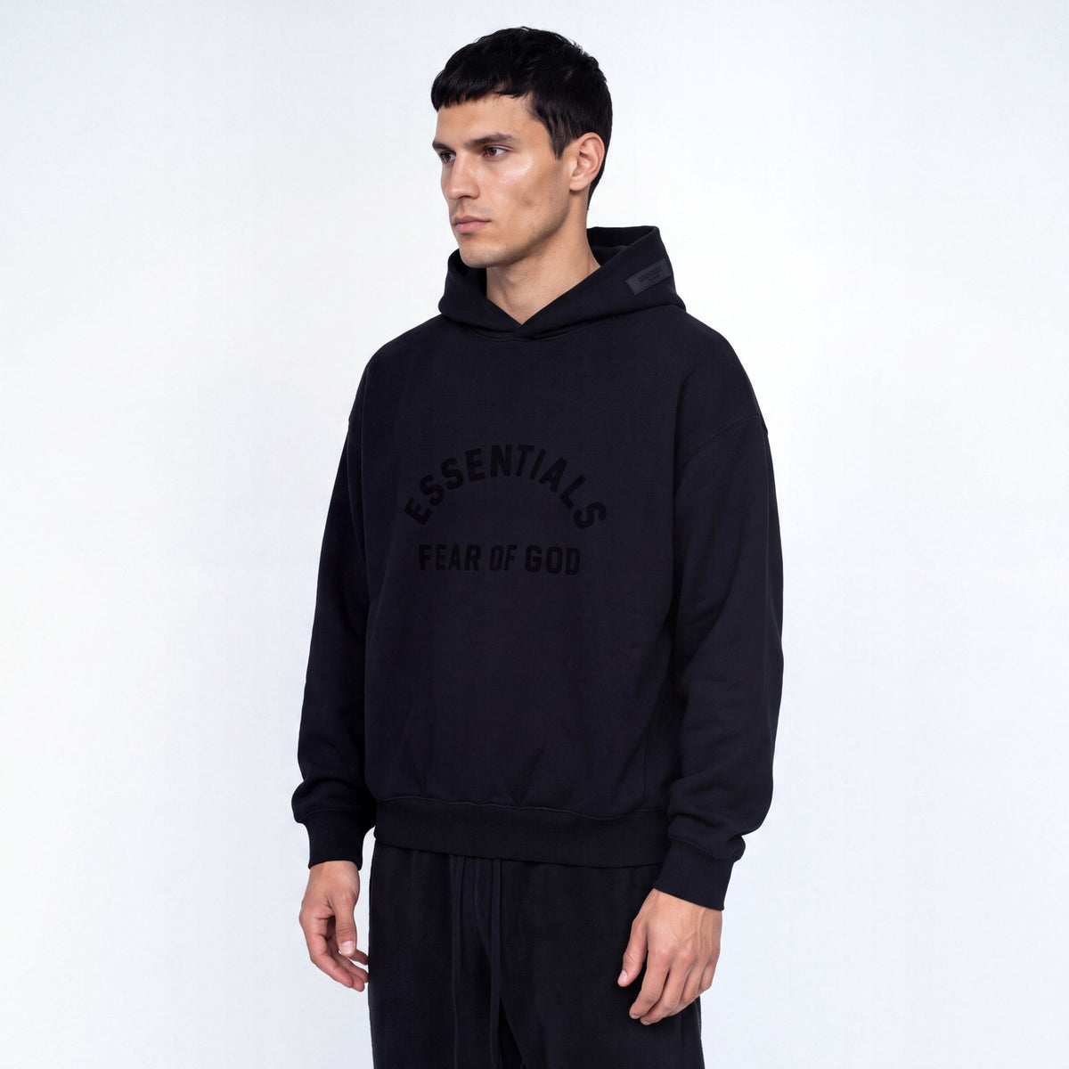 Fear of God Essentials Arch Logo Hoodie Jet Black 192SP232050F ADONIO