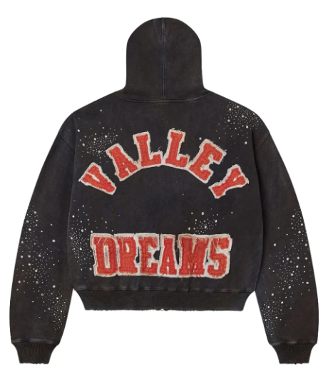 Vale Pluto Clustered Zip-Up Hoodie, Black