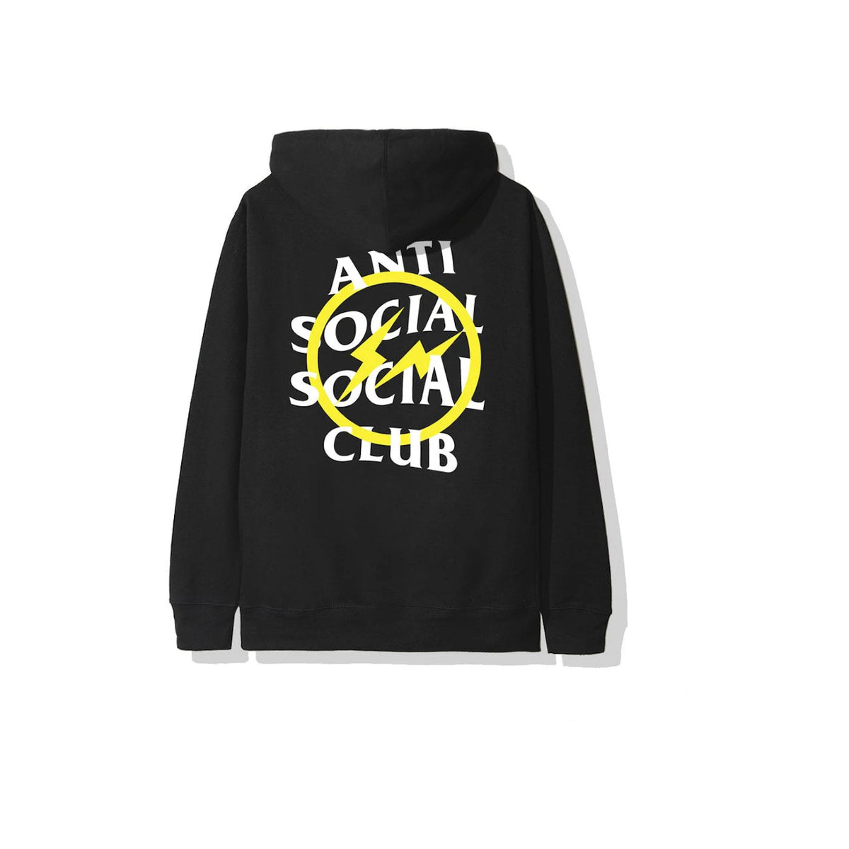 Anti Social Social Club x Fragment Yellow Bolt Hoodie Black ADONIO