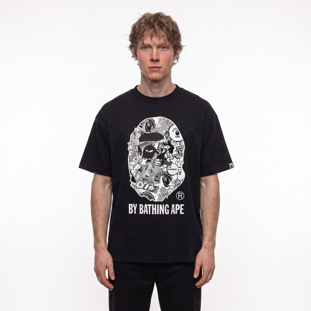 tričko Bape Comic Art Ape Head T-Shirt Black 1K30-110-318 ADONIO