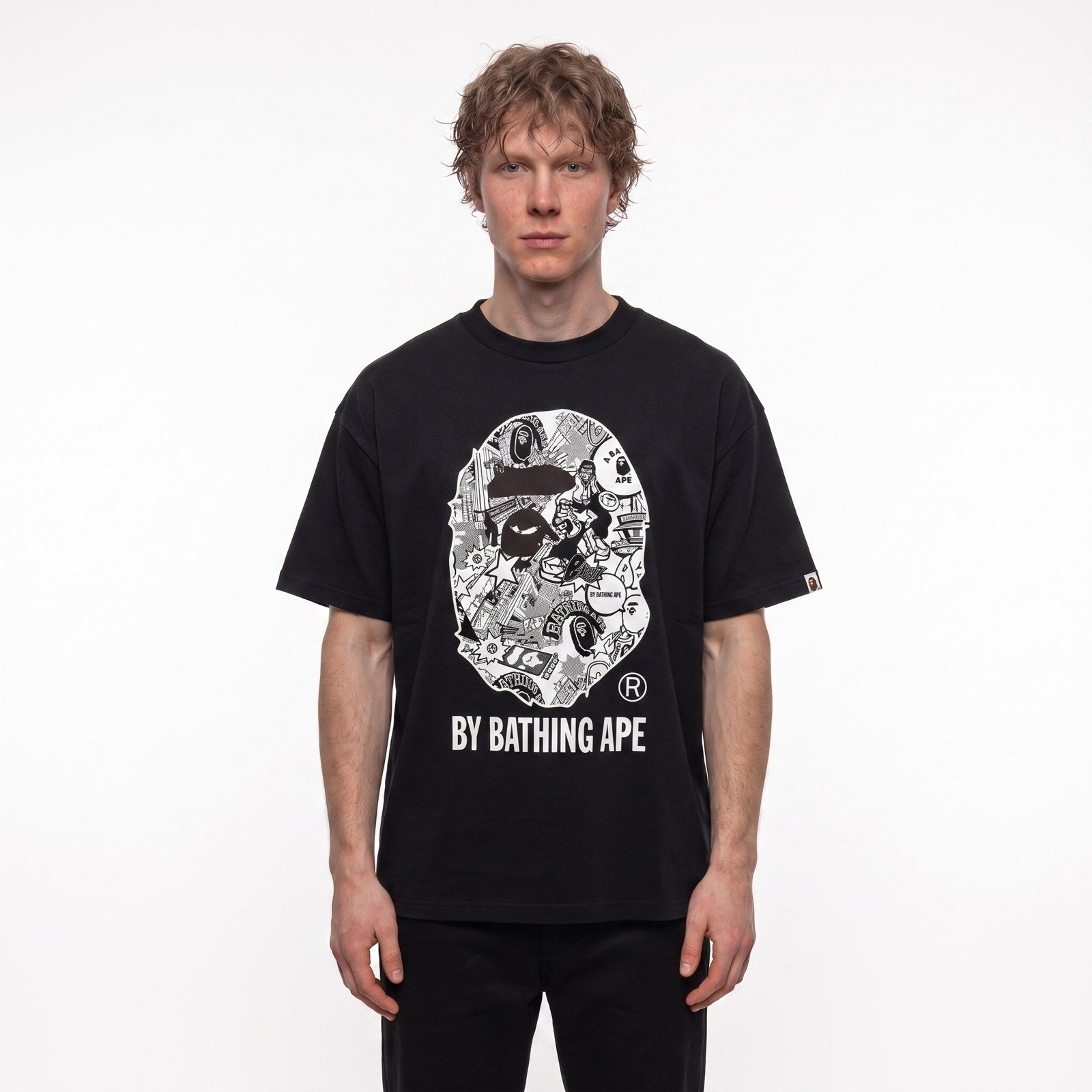 Bape Comic Art Ape Head T-Shirt Black - model foto