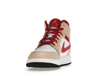 Air Jordan 1 Mid Beige White Red (GS)