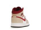 Air Jordan 1 Mid Beige White Red (GS)
