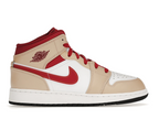 Air Jordan 1 Mid Beige White Red (GS)
