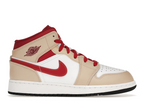 Air Jordan 1 Mid Beige White Red (GS)