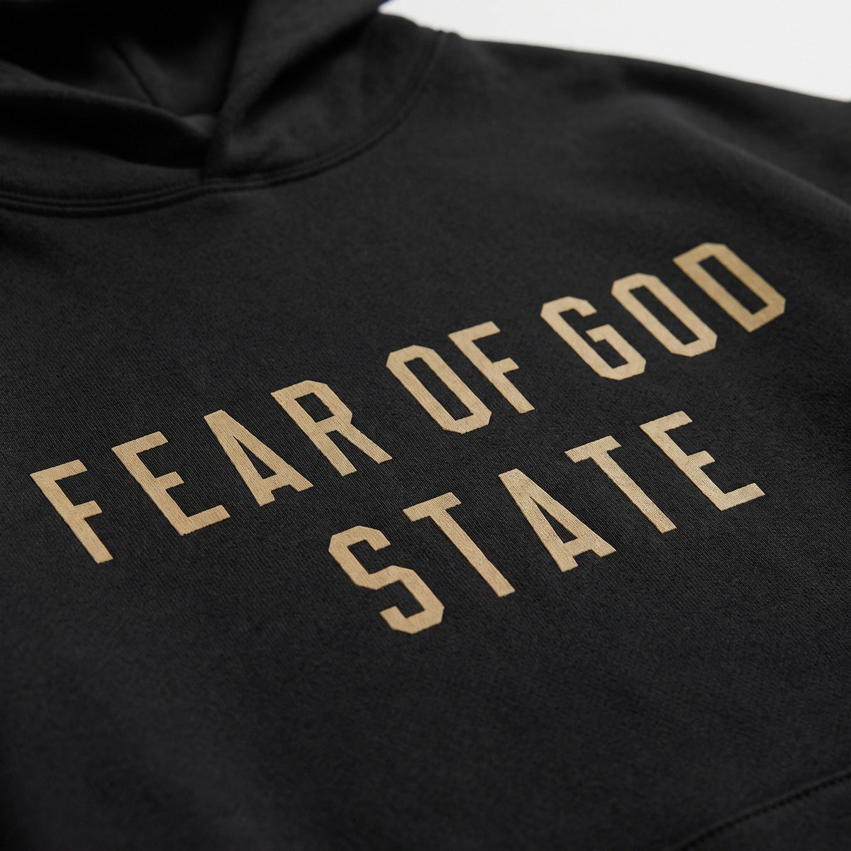 Fear of God Essentials Hoodie FW24 Black Yellow State ADONIO