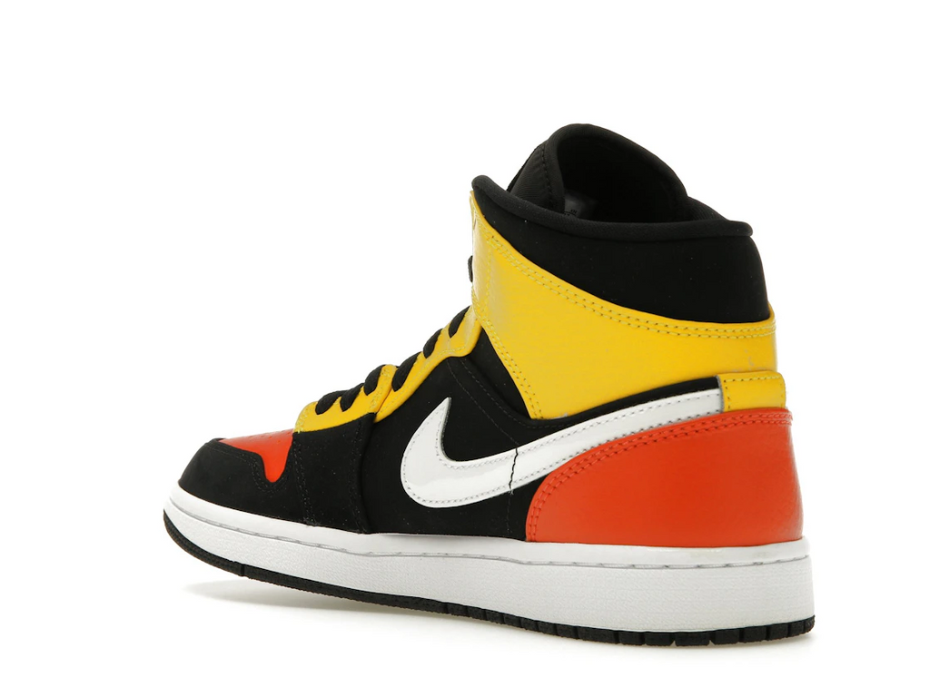 Jordan 1 Mid Black Amarillo Orange