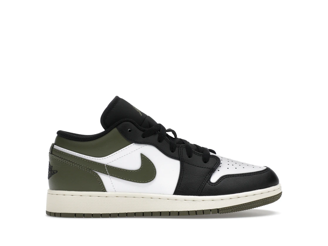 Jordan 1 Low Black Toe Medium Olive (GS)