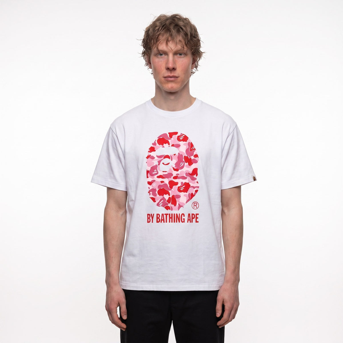 tričko BAPE ABC Camo By Bathing Ape T-Shirt White/Pink SS25 1L30-110-007 ADONIO
