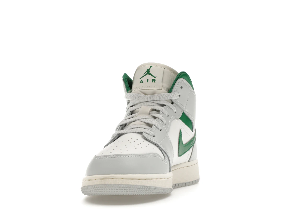 Jordan 1 Mid White Pure Platinum Pine Green (GS)