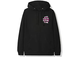 Anti Social Social Club x Fragment Pink Bolt Hoodie Black