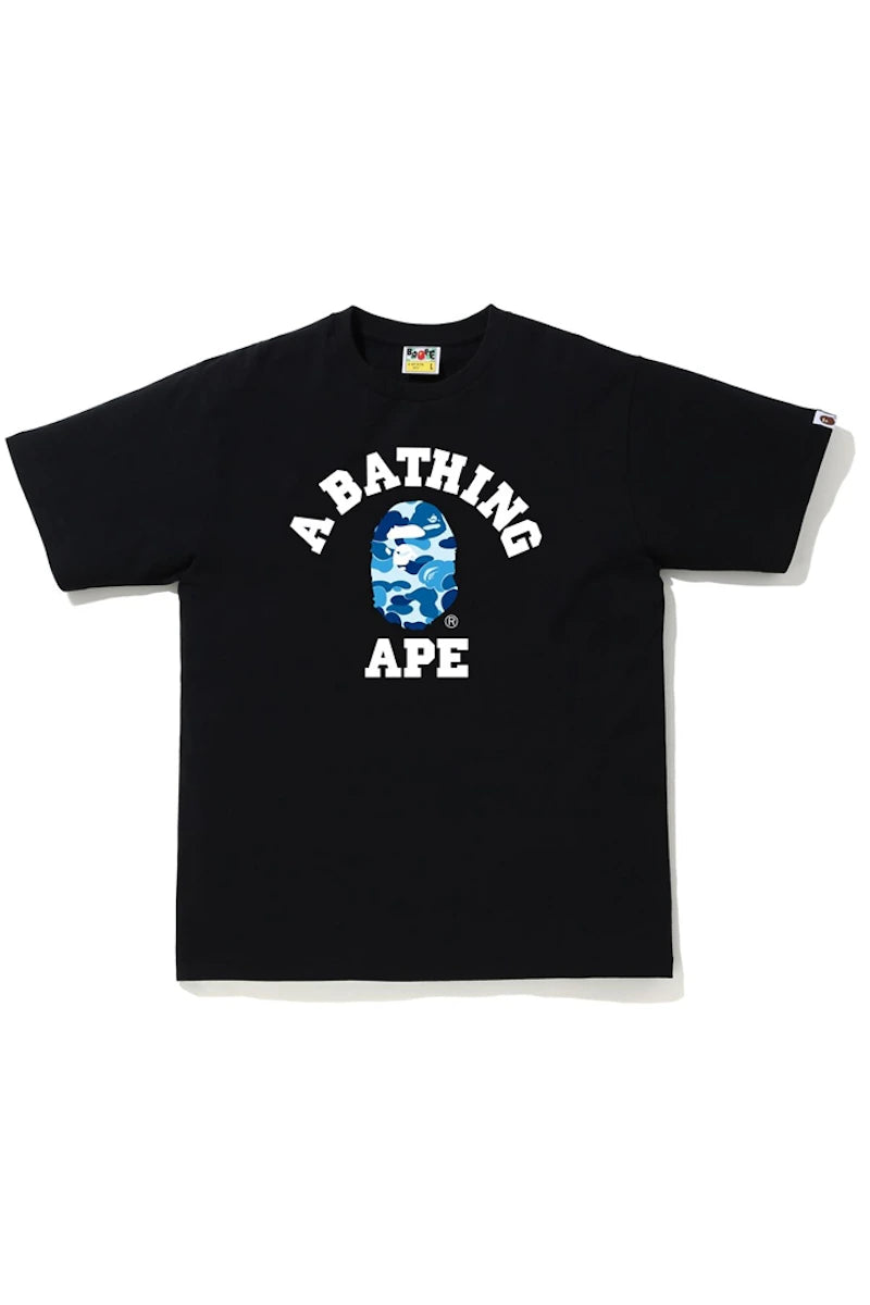 tričko BAPE ABC Camo College T-Shirt Black/Blue ADONIO