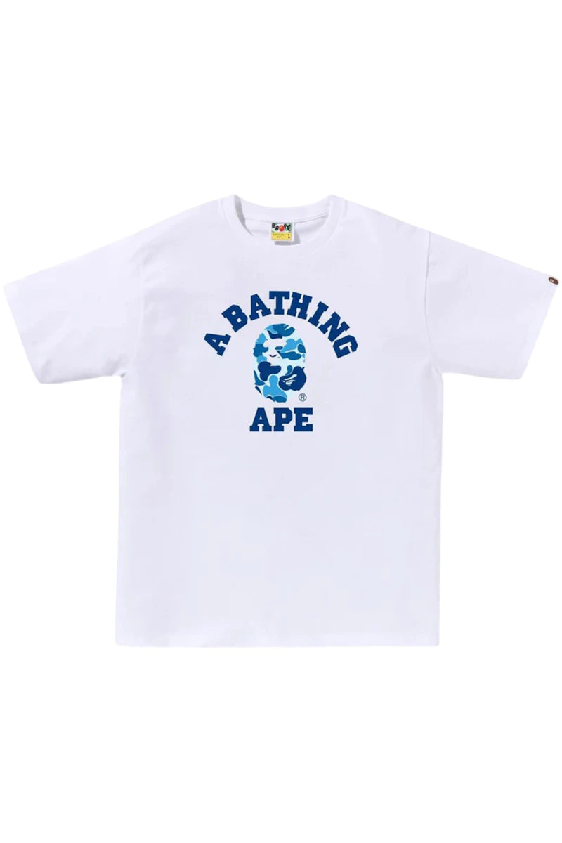 BAPE ABC Camo College T-Shirt White/Blue SS25