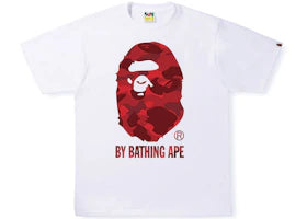 tričko BAPE Color Camo By Bathing Ape T-Shirt White/Red FW22 ADONIO