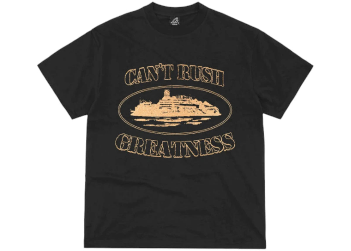 tričko Corteiz x Central Cee Can't Rush Greatness Tee Black ADONIO