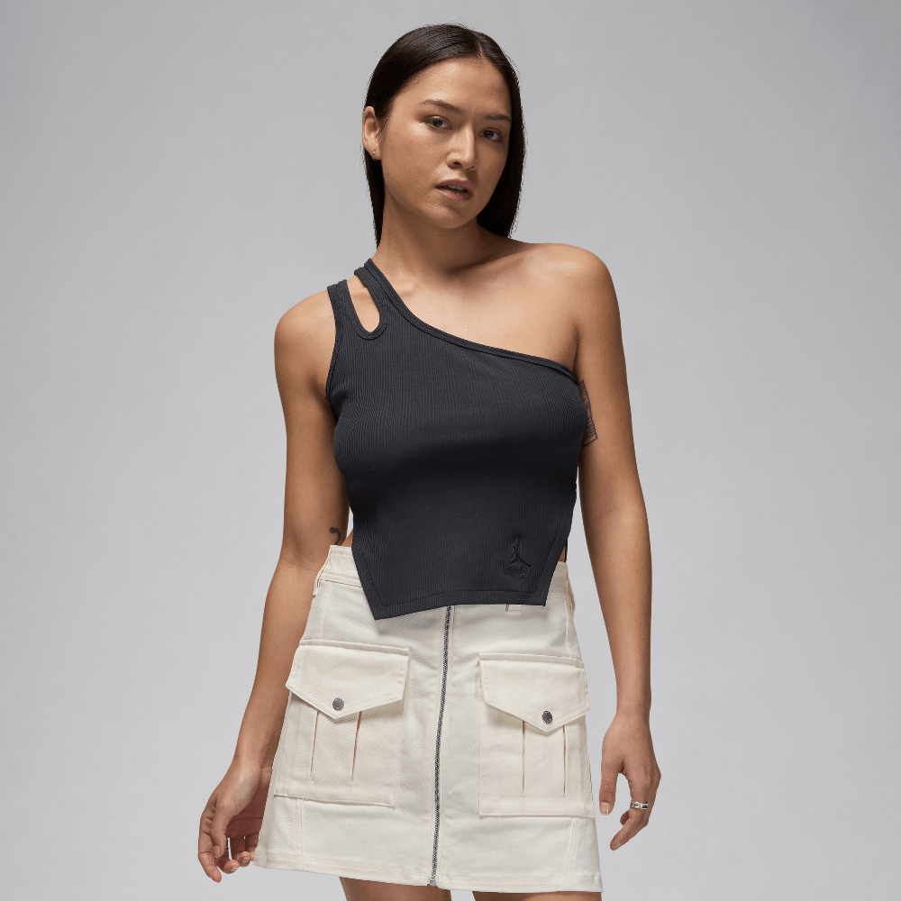 Jordan Women's Asymmetrical Ribbed Tank Off Noir