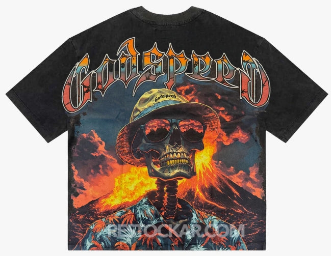 Godspeed Natural Disaster Tee, Washed Black