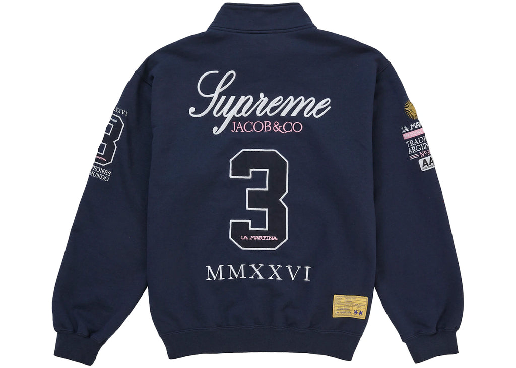 Supreme La Martina Zip Up Sweatshirt Navy