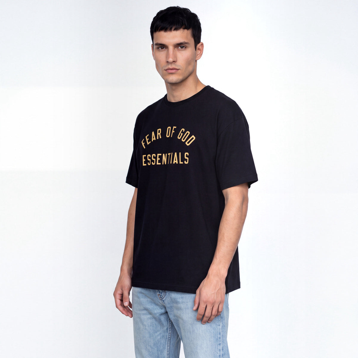 tričko Fear of God Essentials S24 T-Shirt Black Yellow 125BT244190F ADONIO