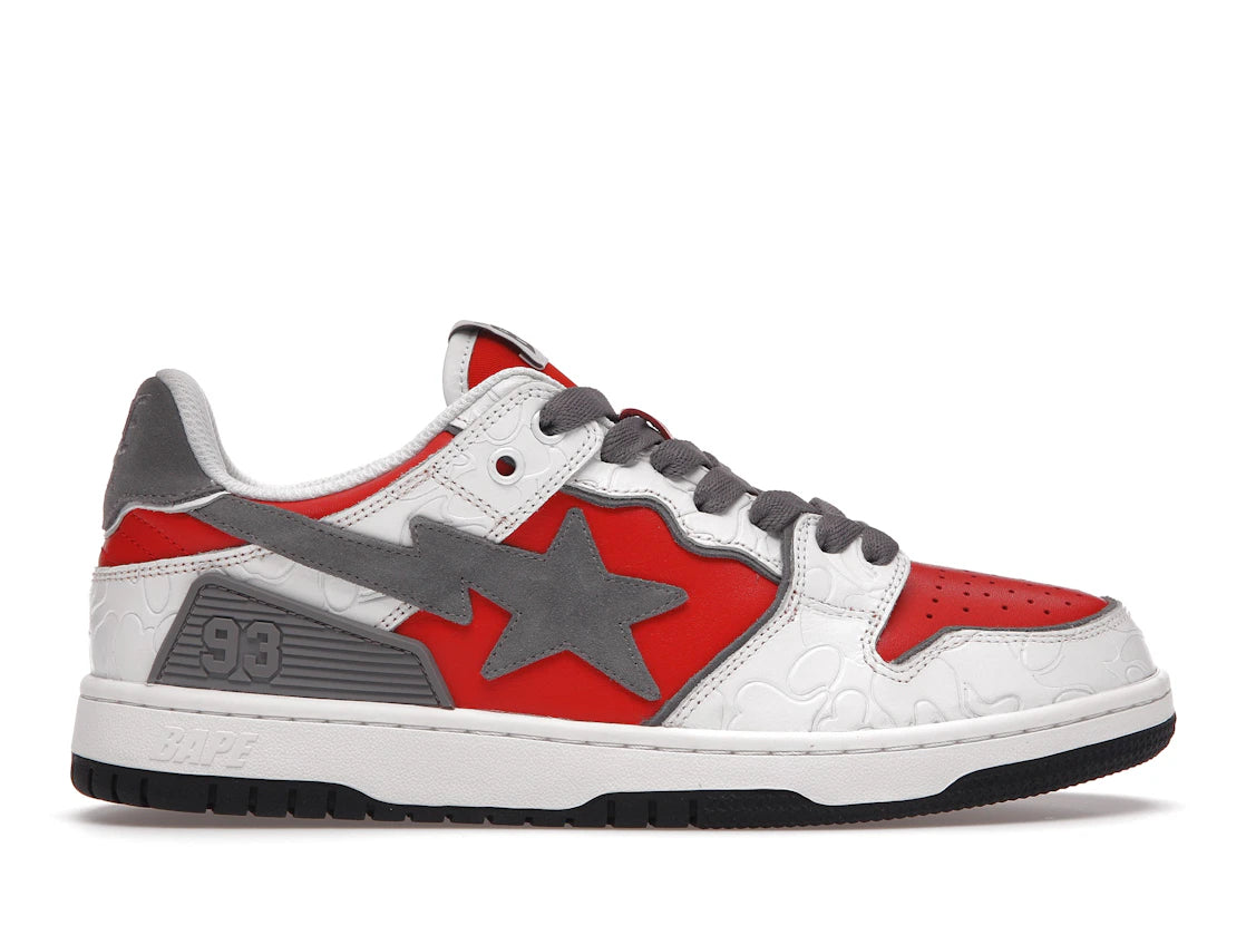 A Bathing Ape Bape SK8 Sta White Red