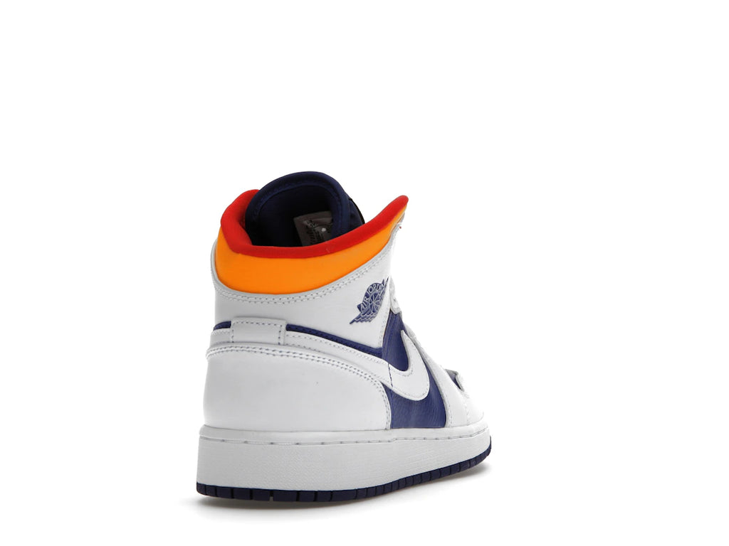 Jordan 1 Mid White Laser Orange Deep Royal Blue (GS)