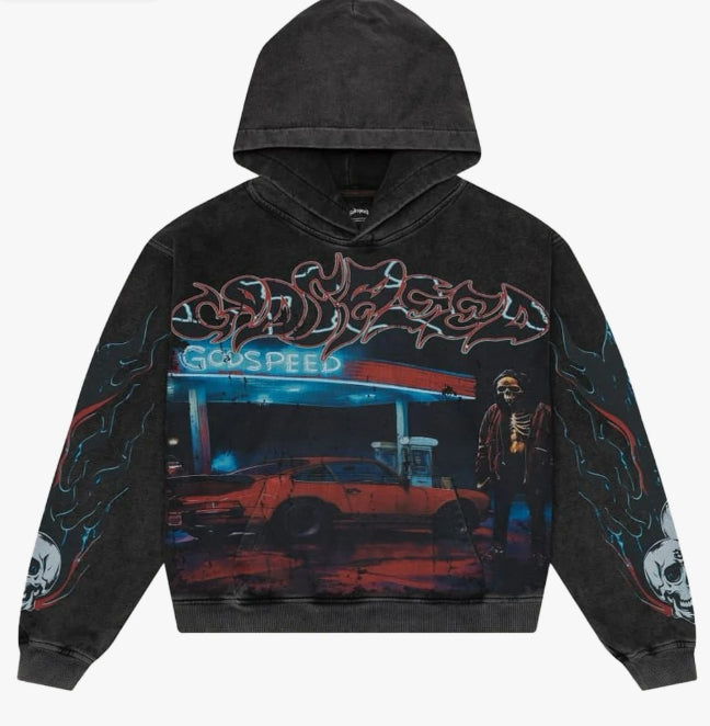 Godspeed Pitstop Hoodie Washed Black