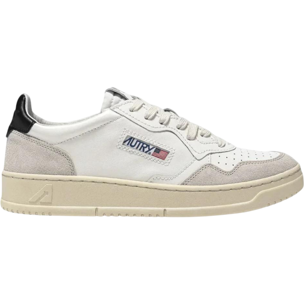 Autry Medalist Leather Low White Black Beige (W)